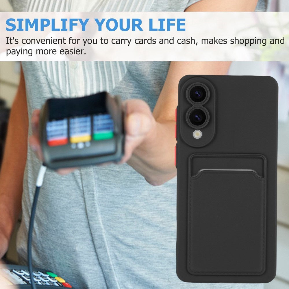 EIDERWOOD - Samsung Galaxy S25 Edge - Fleksibelt Plastik Cover m. Kortholder - Sort