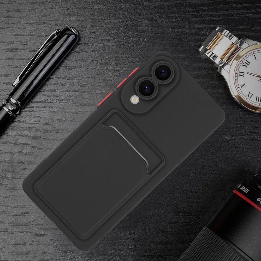 EIDERWOOD - Samsung Galaxy S25 Edge - Fleksibelt Plastik Cover m. Kortholder - Sort