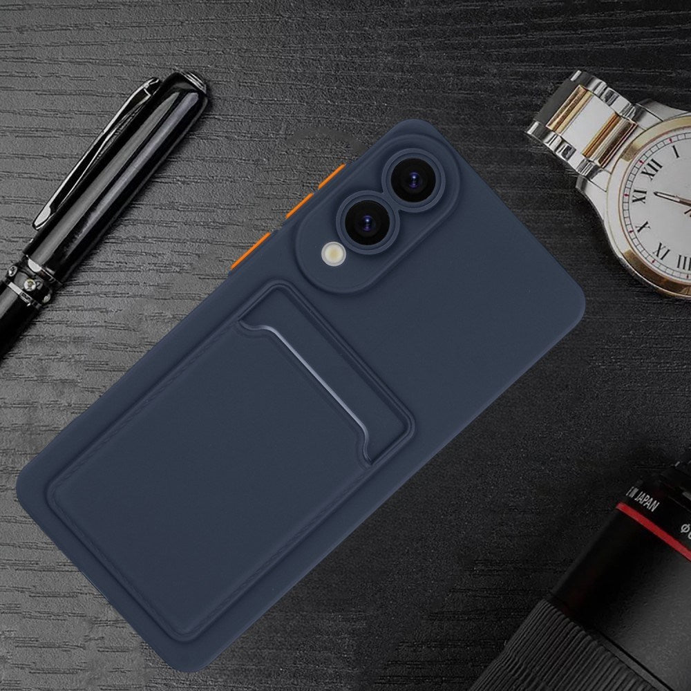 EIDERWOOD - Samsung Galaxy S25 Edge - Fleksibelt Plastik Cover m. Kortholder - Mørkeblå