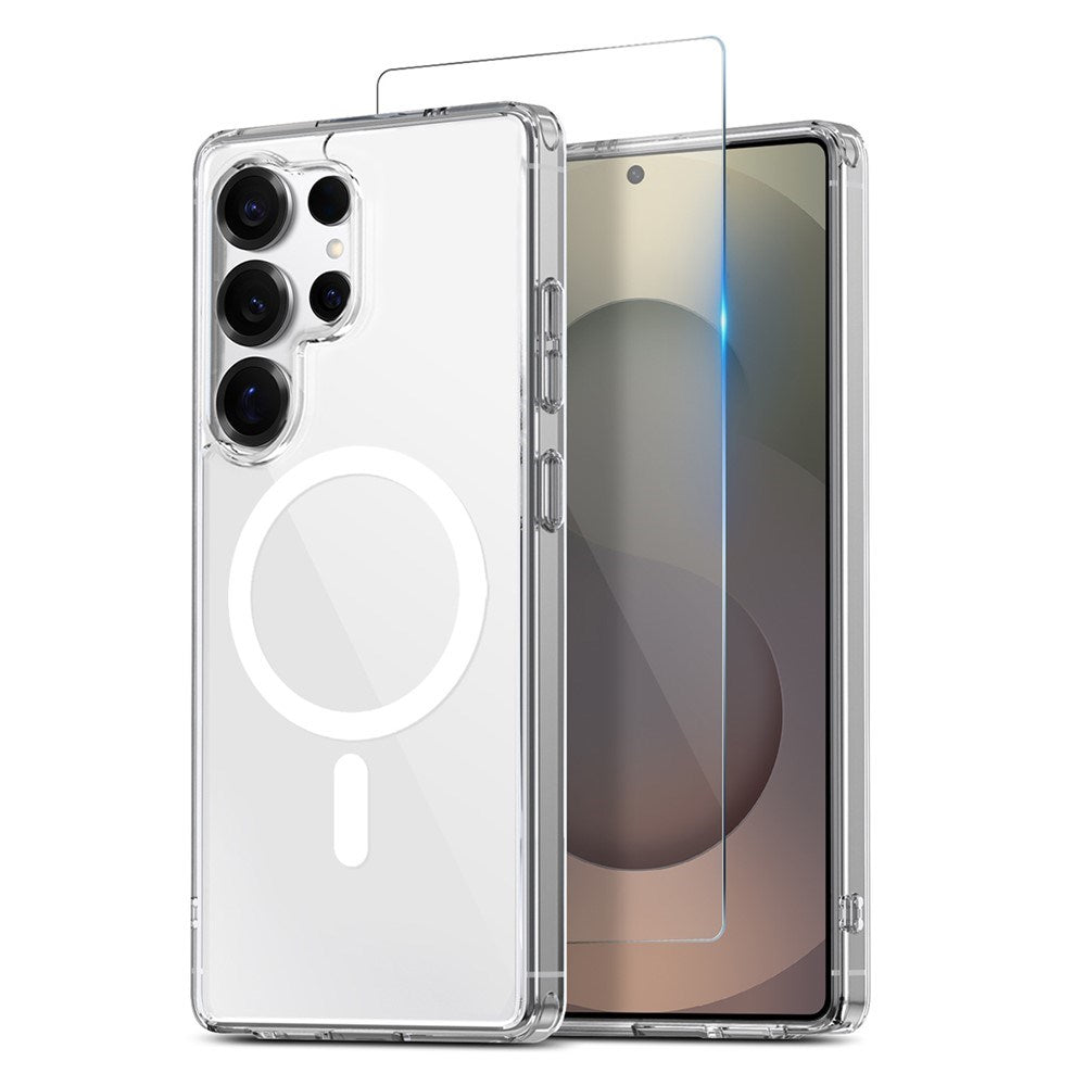 Samsung Galaxy S25 Ultra NORTHJO 360° Beskyttelsessæt - Skærmbeskyttelsesglas - Hybrid Mobil Cover - MagSafe Kompatibel - Gennemsigtig