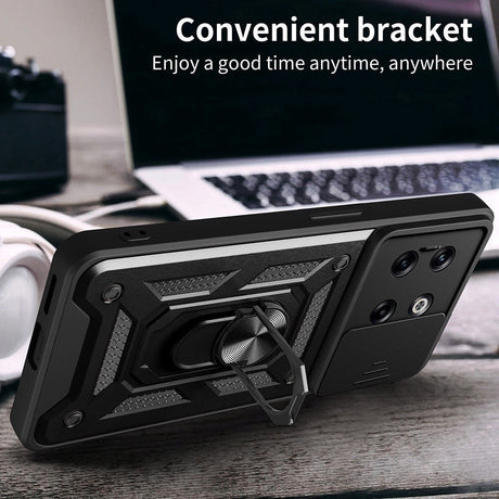 OnePlus 10T Håndværker Mobil Cover m. Magnetisk Kickstand & Cam Slider - Rød