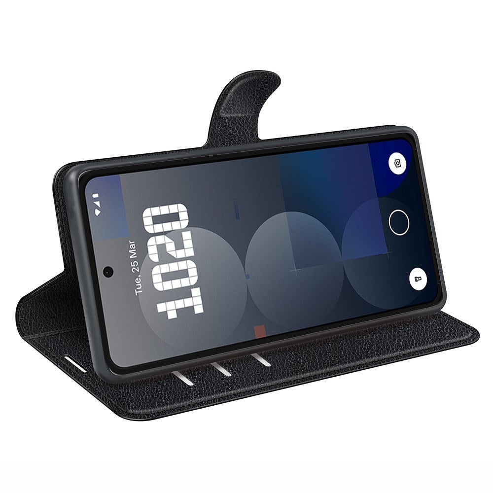 EIDERWOOD - Nothing Phone (3a) Pro - Kunstlæder Flip Cover m. Kortholder & Ståfunktion - Sort