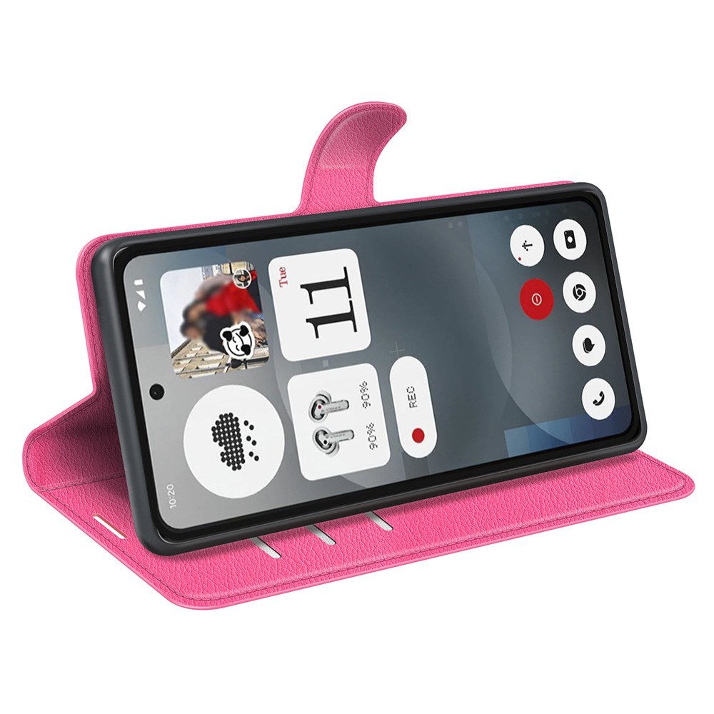 EIDERWOOD - Nothing Phone (3a) - Kunstlæder Flip Cover m. Kortholder & Ståfunktion - Pink