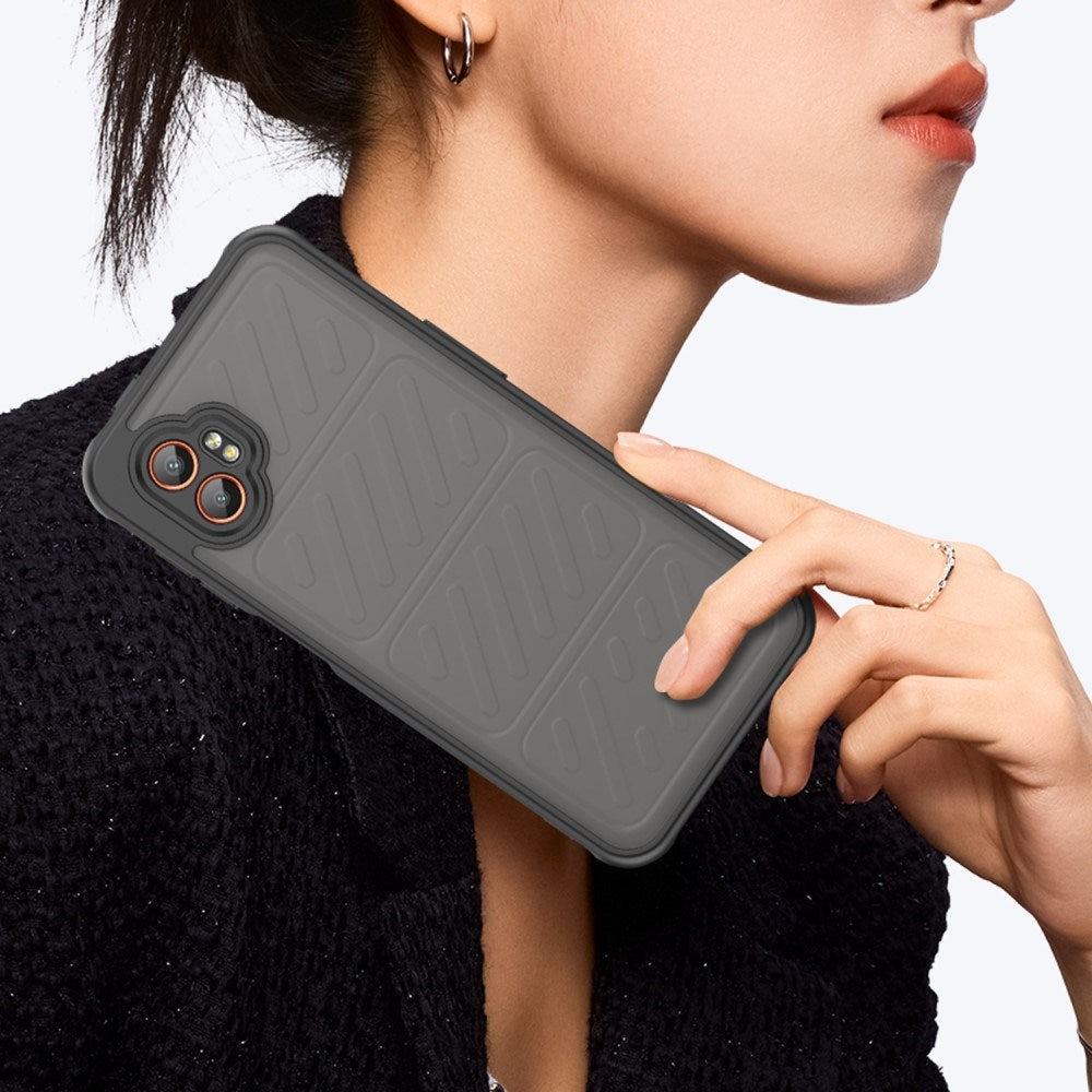 EIDERWOOD Samsung Galaxy Xcover 7 Pro Hybrid Plastik Mobil Cover m. Mat Bagside - Gennemsigtig / Sort