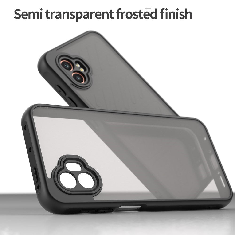 EIDERWOOD Samsung Galaxy Xcover 7 Pro Hybrid Plastik Mobil Cover m. Mat Bagside - Gennemsigtig / Sort