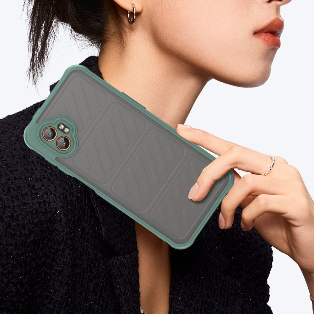 EIDERWOOD Samsung Galaxy Xcover 7 Pro Hybrid Plastik Mobil Cover m. Mat Bagside - Gennemsigtig / Grøn