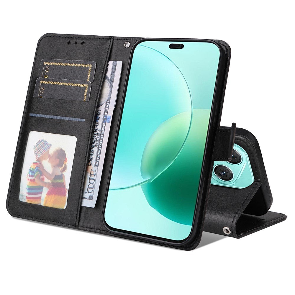 Honor 400 Lite - EIDERWOOD Kunstlæder Flip Cover m. Strop - Sort