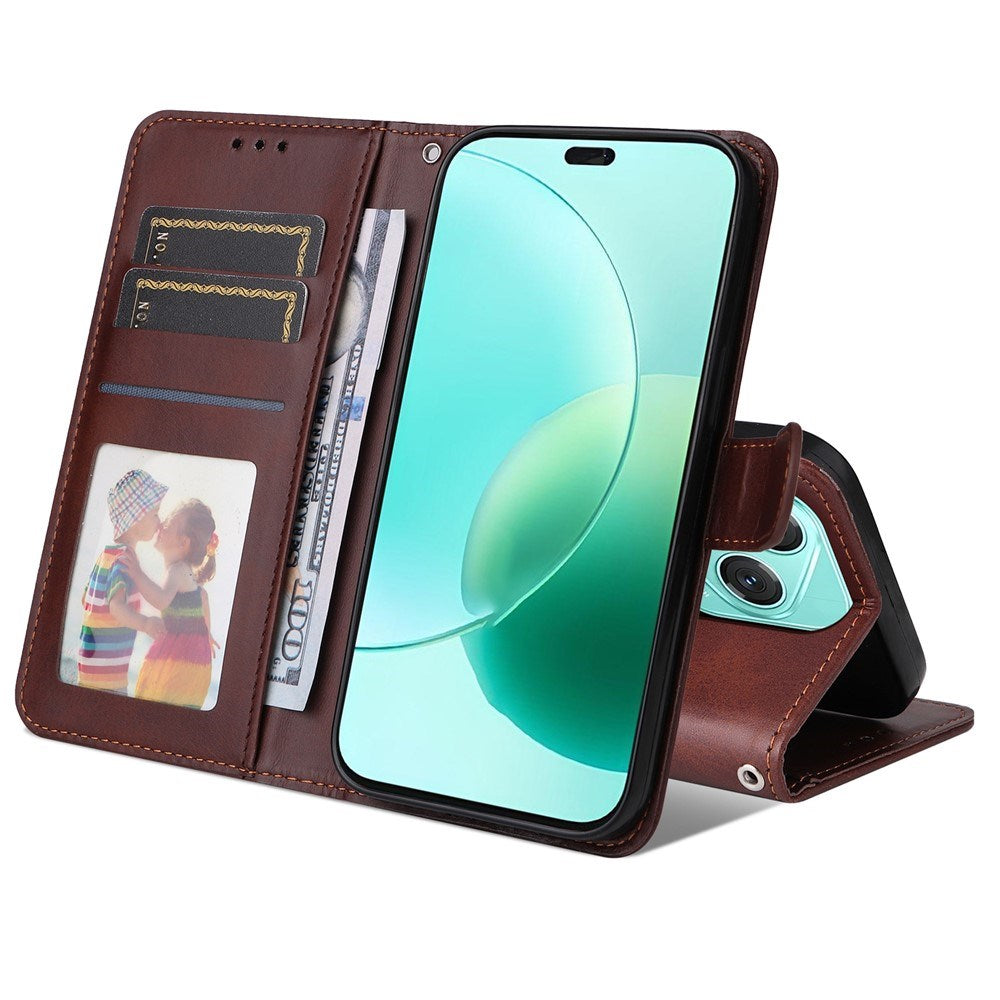 Honor 400 Lite - EIDERWOOD Kunstlæder Flip Cover m. Strop - Brun