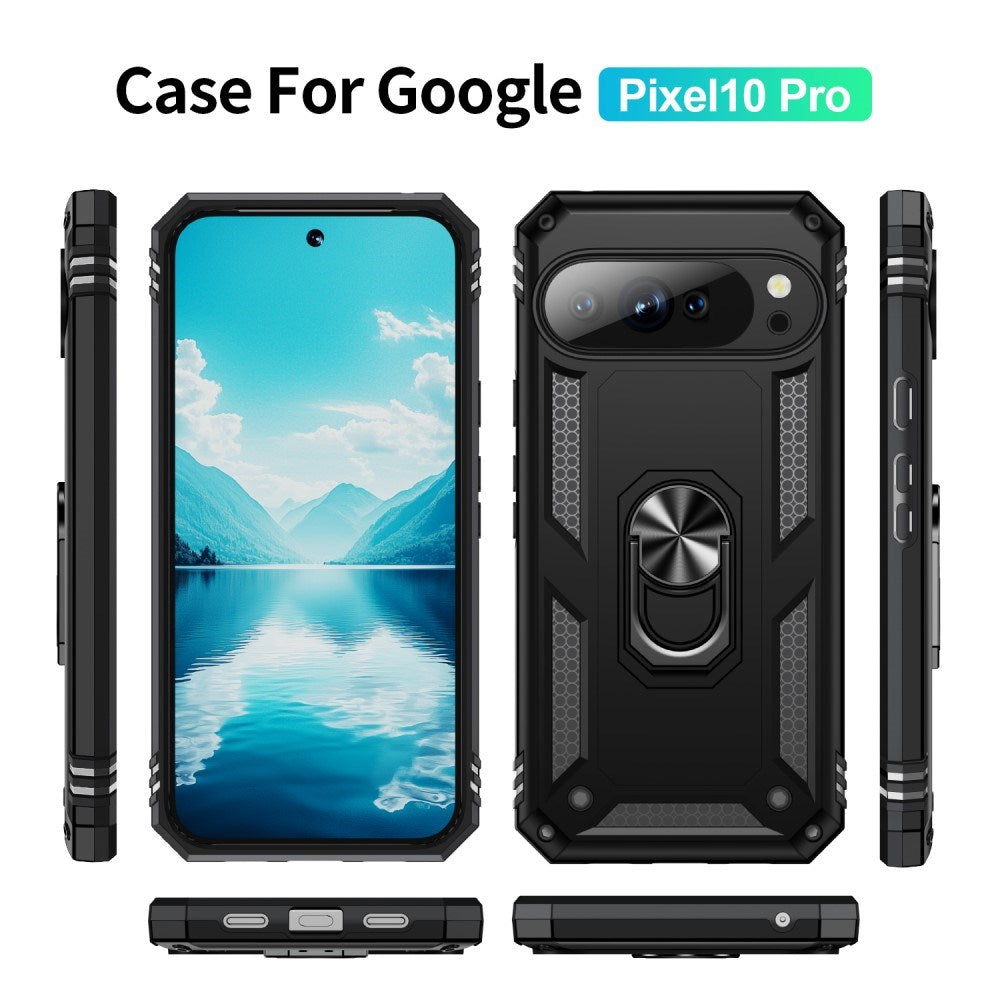 EIDERWOOD Google Pixel 10 / 10 Pro Håndværker Mobil Cover m. 360 Roterbar Kickstand - Sort
