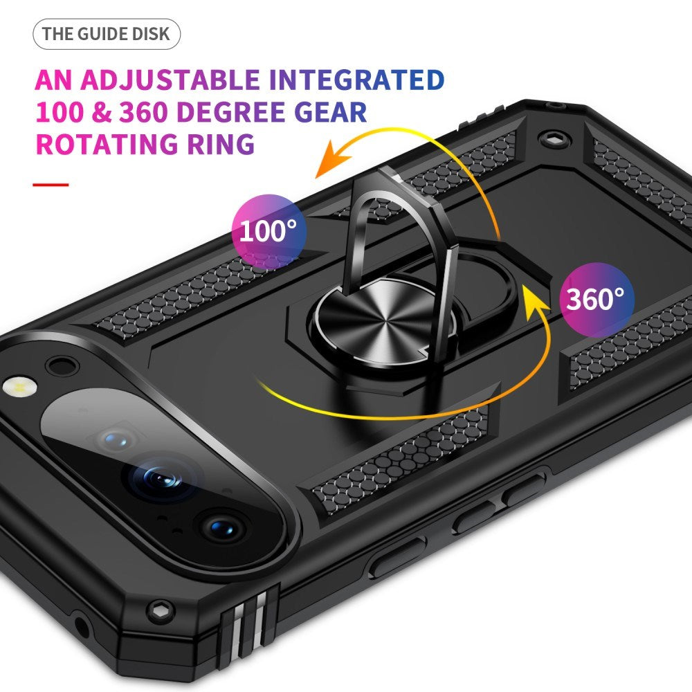 EIDERWOOD Google Pixel 10 / 10 Pro Håndværker Mobil Cover m. 360 Roterbar Kickstand - Sort