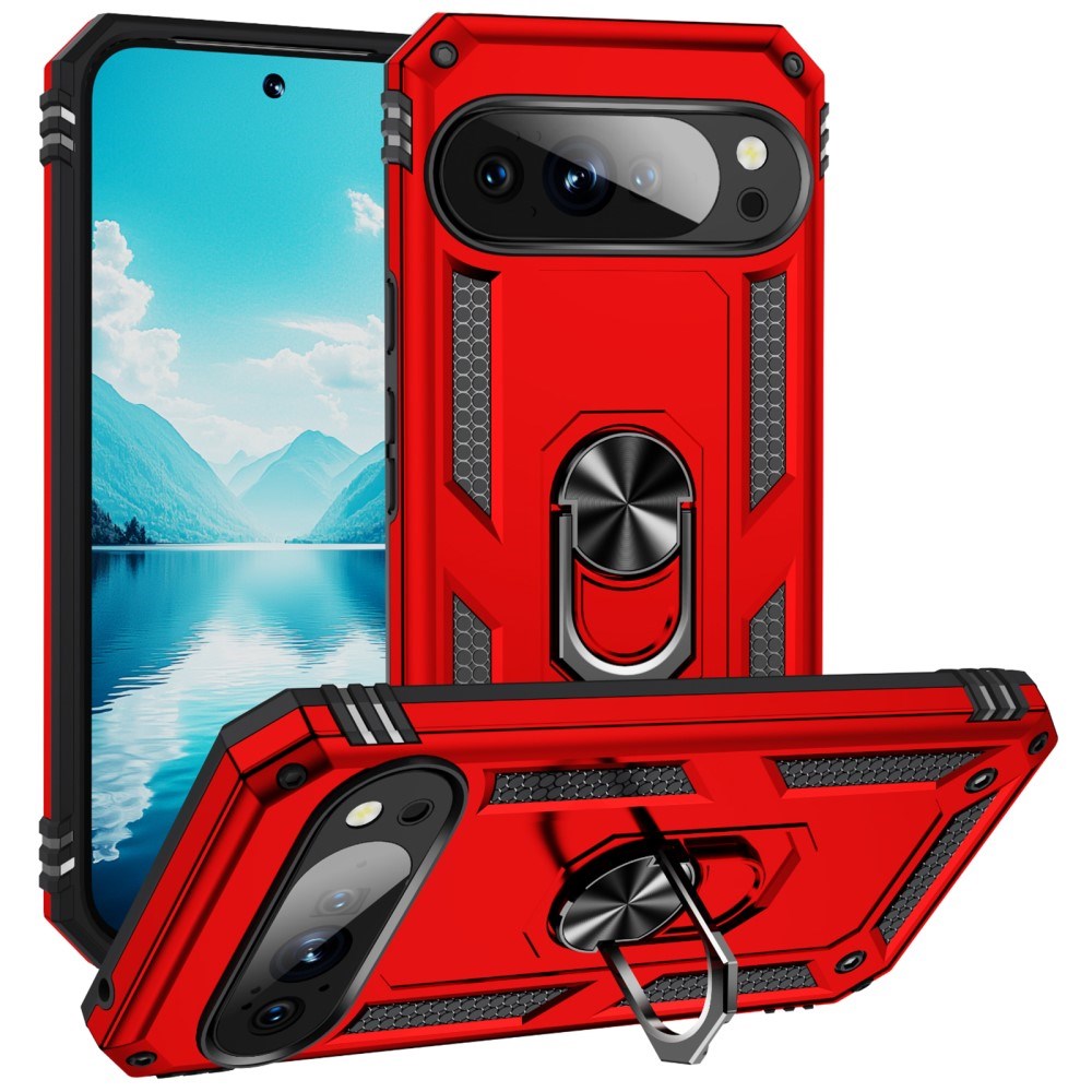 EIDERWOOD Google Pixel 10 / 10 Pro Håndværker Mobil Cover m. 360 Roterbar Kickstand - Rød