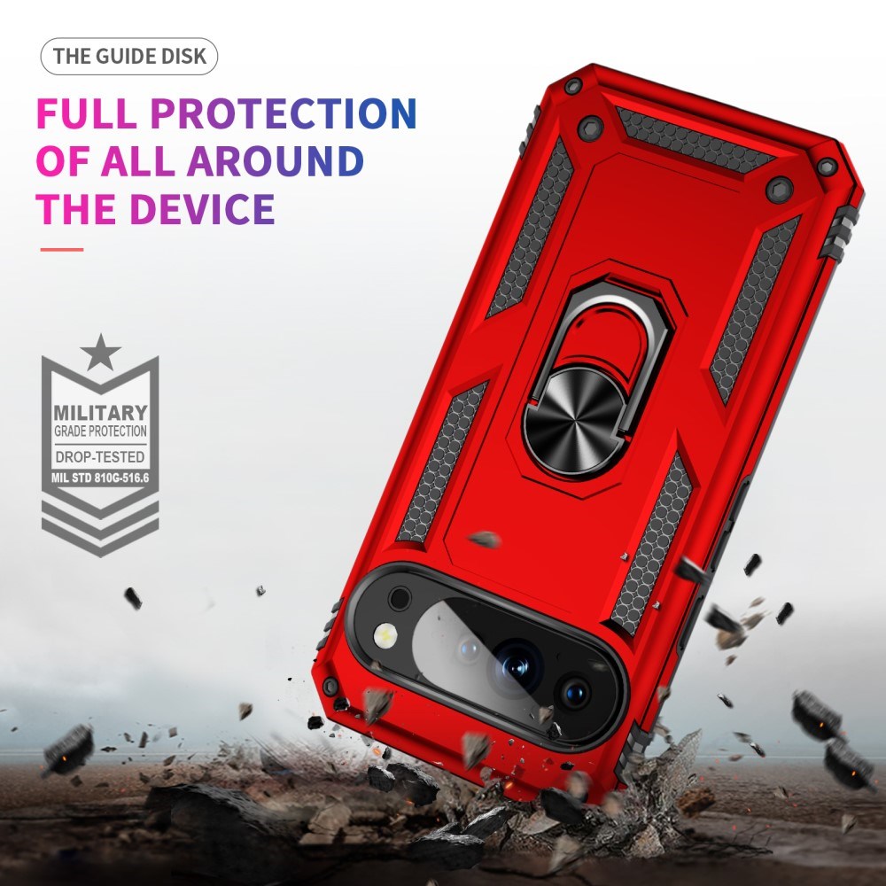 EIDERWOOD Google Pixel 10 / 10 Pro Håndværker Mobil Cover m. 360 Roterbar Kickstand - Rød