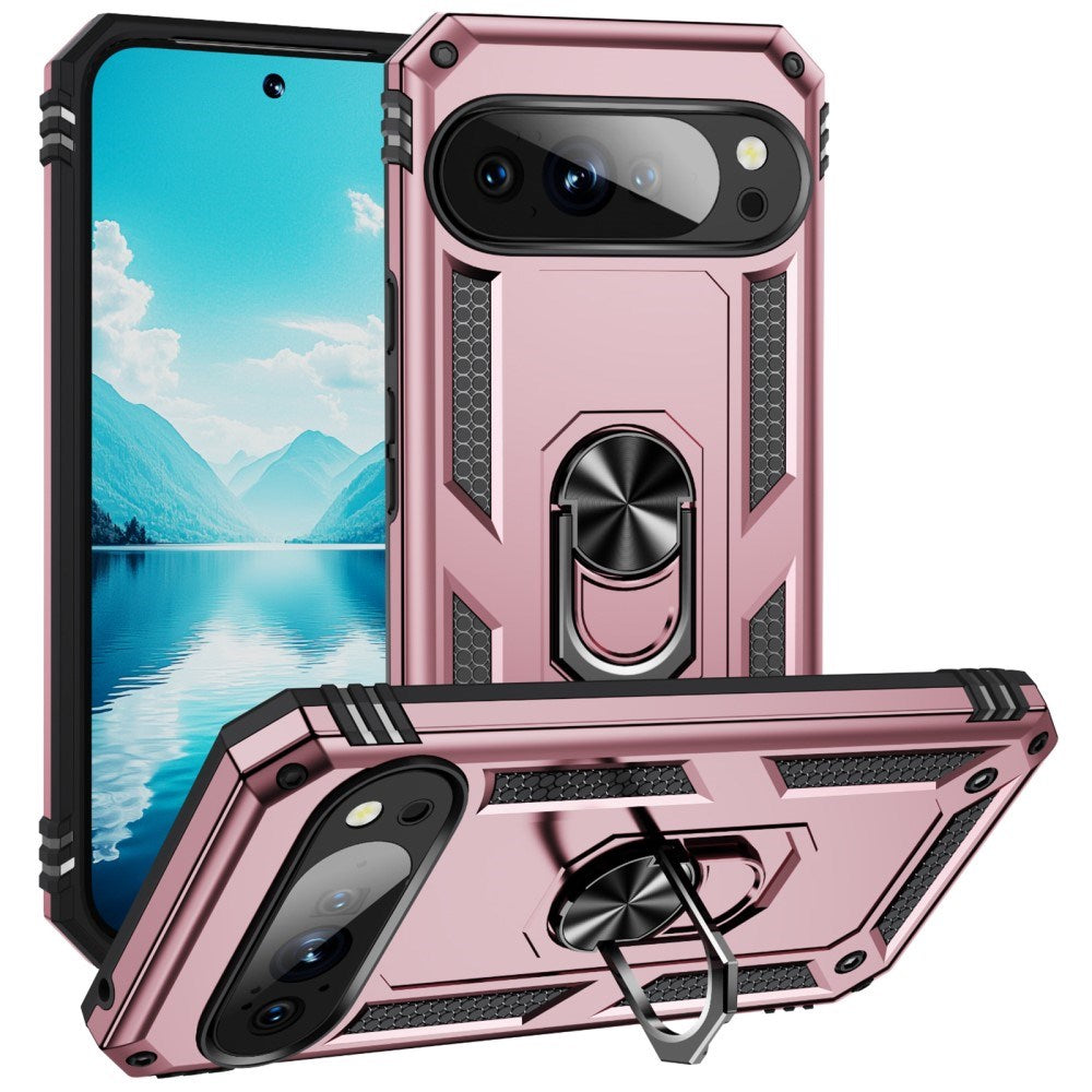 EIDERWOOD Google Pixel 10 / 10 Pro Håndværker Mobil Cover m. 360 Roterbar Kickstand - Rose Gold