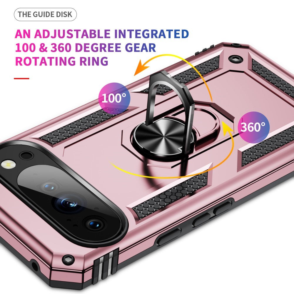 EIDERWOOD Google Pixel 10 / 10 Pro Håndværker Mobil Cover m. 360 Roterbar Kickstand - Rose Gold