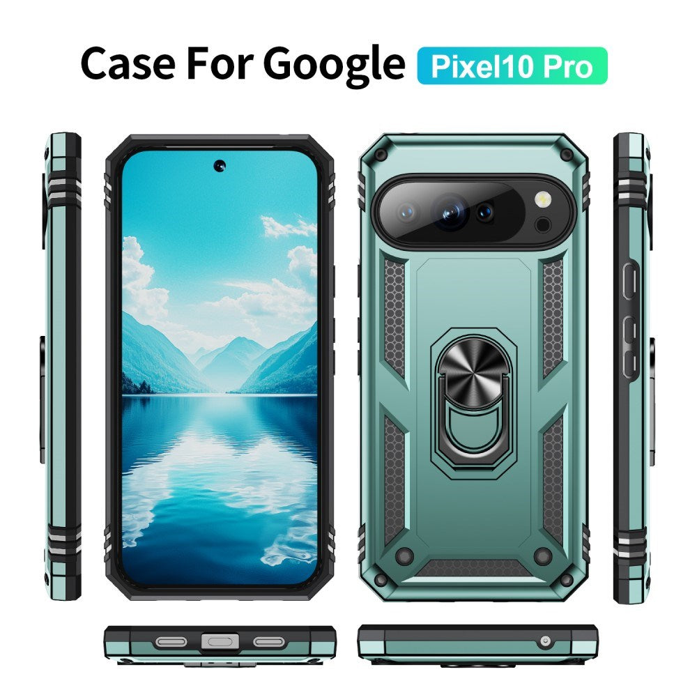 EIDERWOOD Google Pixel 10 / 10 Pro Håndværker Mobil Cover m. 360 Roterbar Kickstand - Grøn