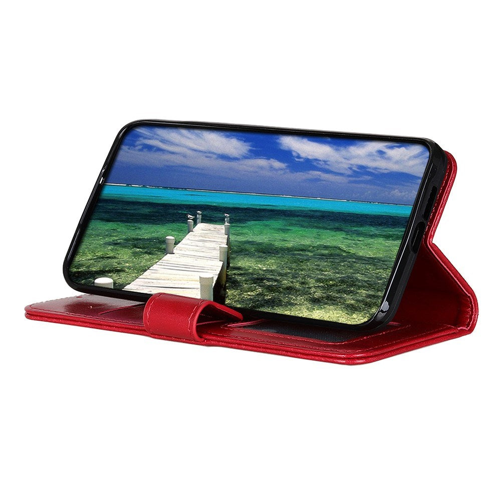 Motorola Edge 60 Fusion - EIDERWOOD Kunstlæder Flip Cover m. Kortholder & Ståfunktion - Rød