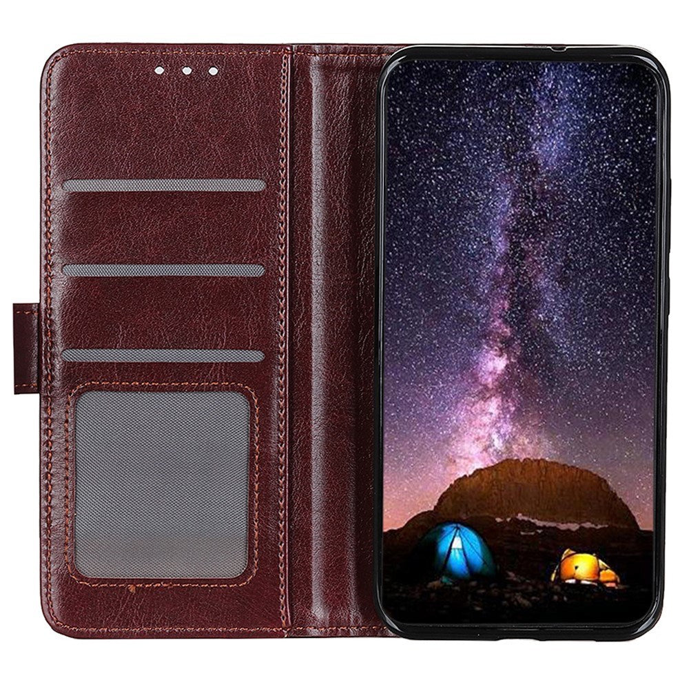 Motorola Edge 60 Fusion - EIDERWOOD Kunstlæder Flip Cover m. Kortholder & Ståfunktion - Brun