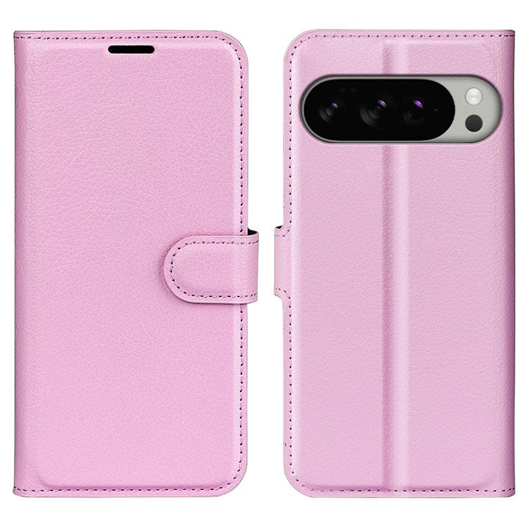 Google Pixel 10 Pro XL - EIDERWOOD Kunstlæder Flip Cover m. Kortholder & Ståfunktion - Lyserød