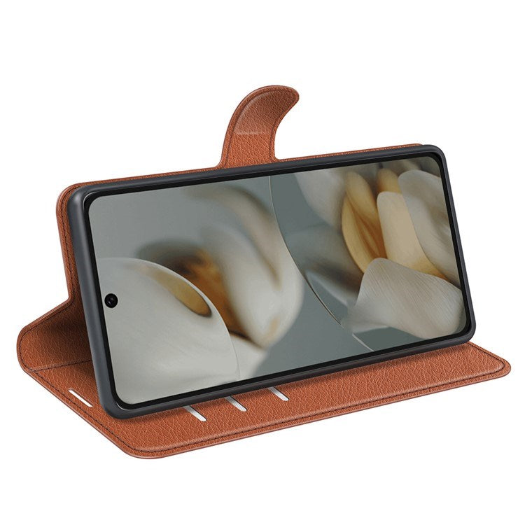 Google Pixel 10 Pro XL - EIDERWOOD Kunstlæder Flip Cover m. Kortholder & Ståfunktion - Brun