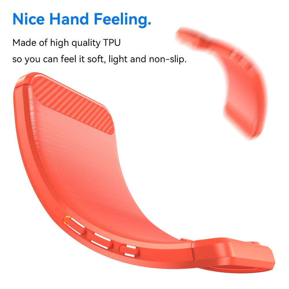 EIDERWOOD Motorola Edge 60 / Edge 60 Fusion Brushed Carbon Mobil Cover - Rød