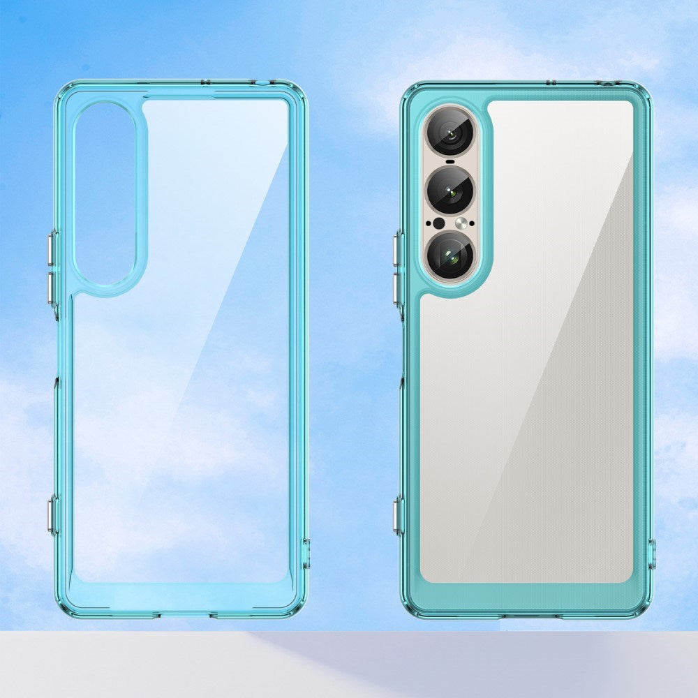 Sony Xperia 1 VII - EIDERWOOD Hybrid Plastik Cover - Gennemsigtig / Turkis