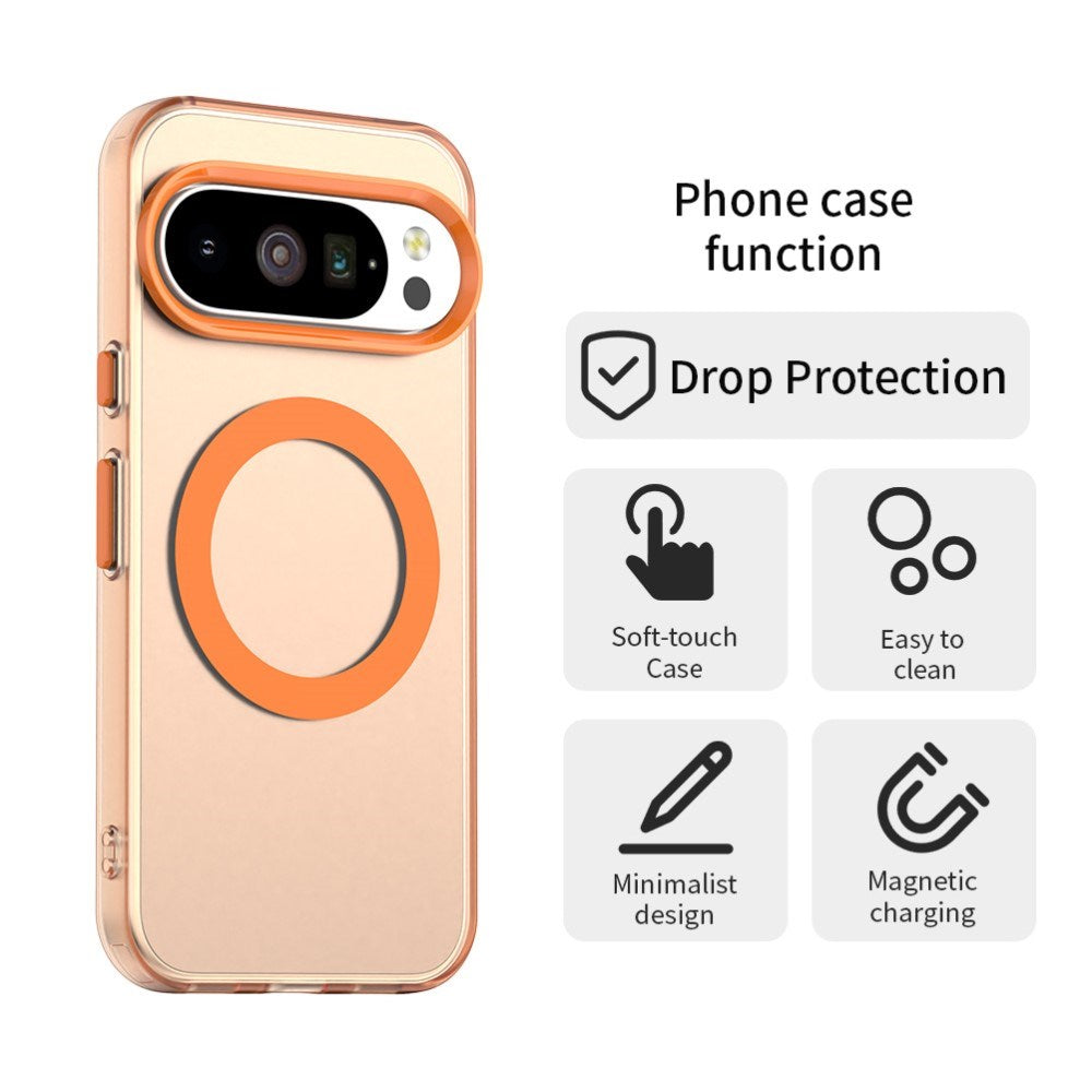 EIDERWOOD Google Pixel 10 / 10 Pro Hybrid Plast Bagside Cover - MagSafe Kompatibel - Gennemsigtig / Orange
