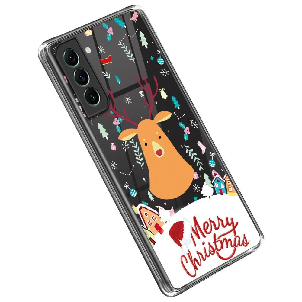Samsung Galaxy S23 TPU Plast Mobil Julecover - Merry Christmas - Rensdyr