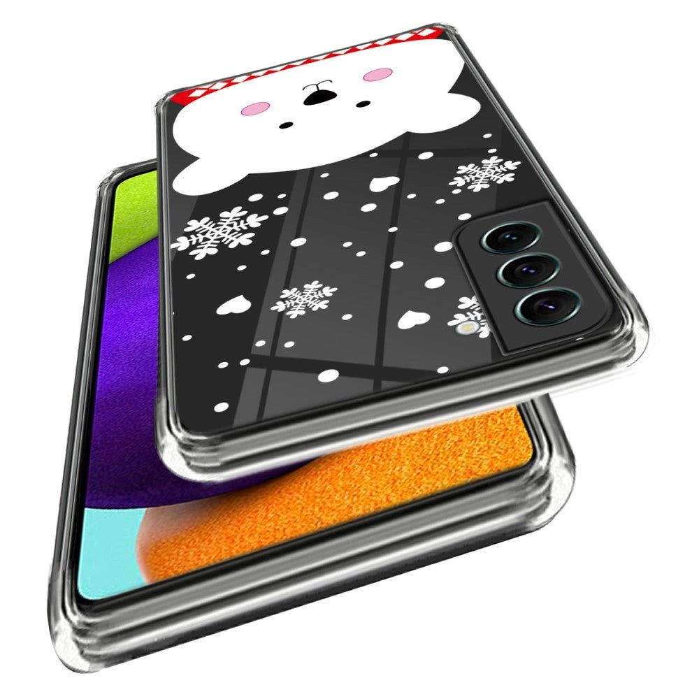 Samsung Galaxy S23 TPU Plast Mobil Julecover - Hvid Bjørn