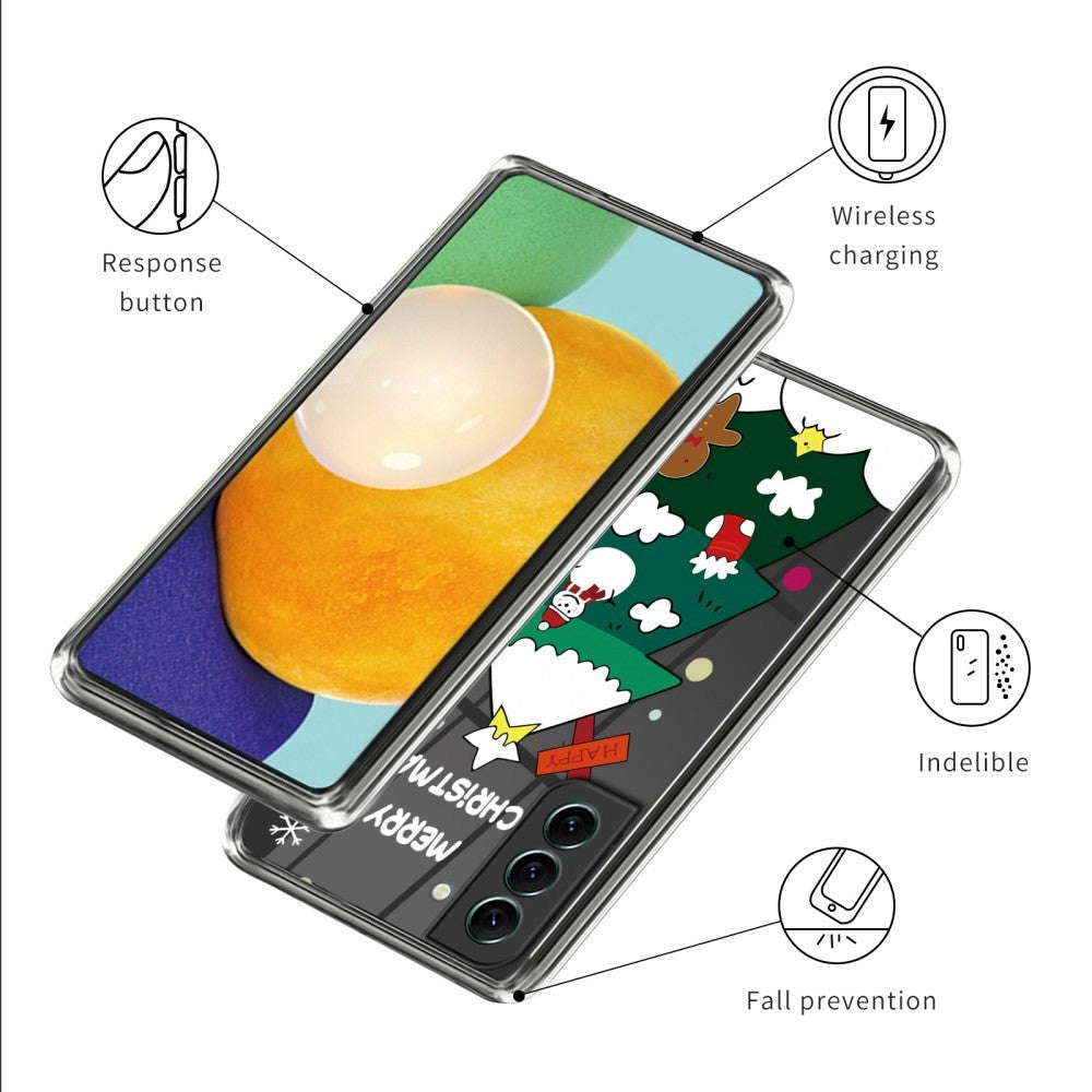Samsung Galaxy S23 TPU Plast Mobil Julecover - Juletræ