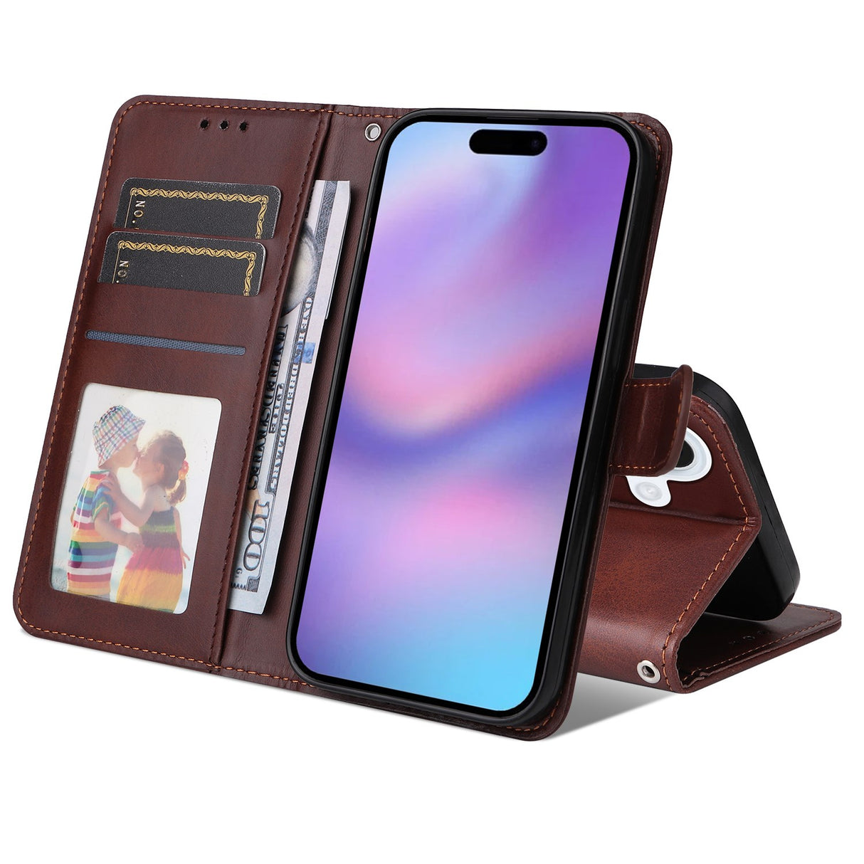 EIDERWOOD iPhone 17 Flip Cover m. Pung & Strop - Brun