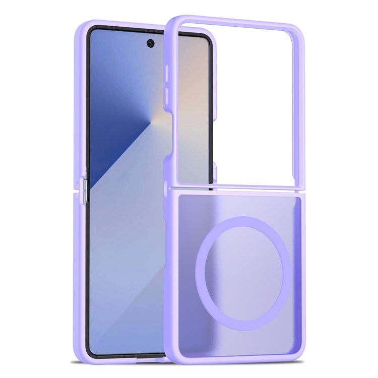 EIDERWOOD Samsung Galaxy Z Flip7 Mat Hybrid Bagside Cover - MagSafe Kompatibel - Gennemsigtig / Lilla
