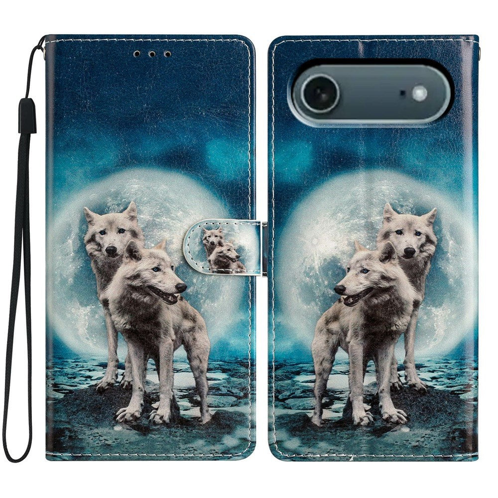 iPhone Air - EIDERWOOD Imiteret Læder Cover m. Pung & Strop - Ulve