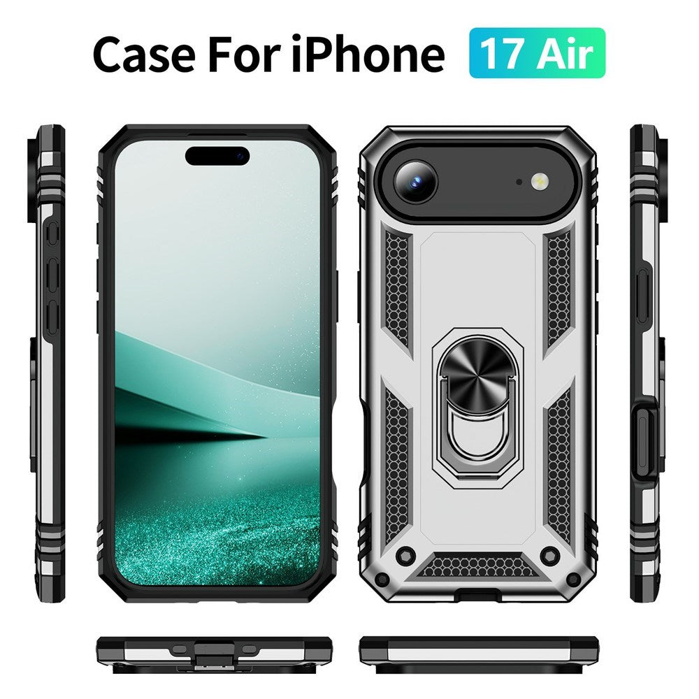 iPhone Air - EIDERWOOD Hybrid Håndværker Cover m. Kickstand - Sølv
