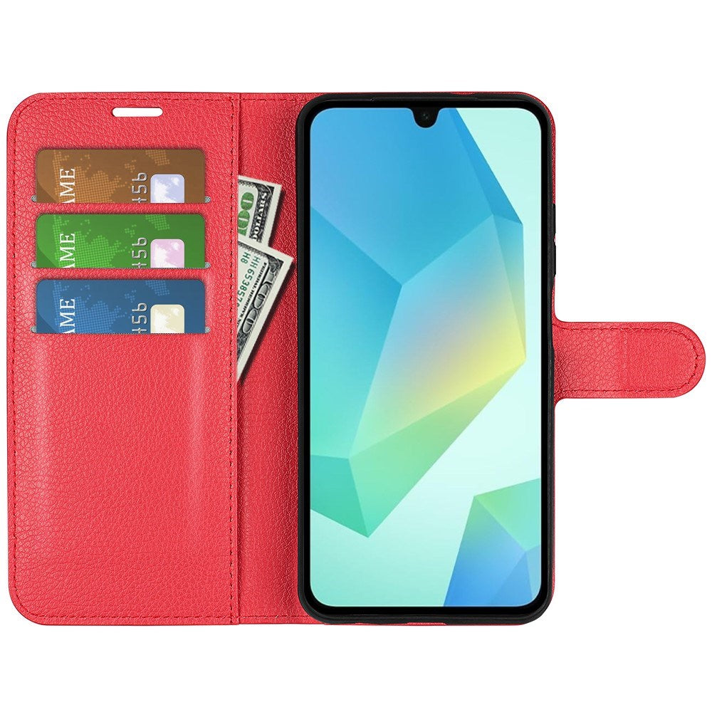 EIDERWOOD Samsung Galaxy A17 (5G) Litchi Kunstlæder Flip Cover m. Pung - Rød