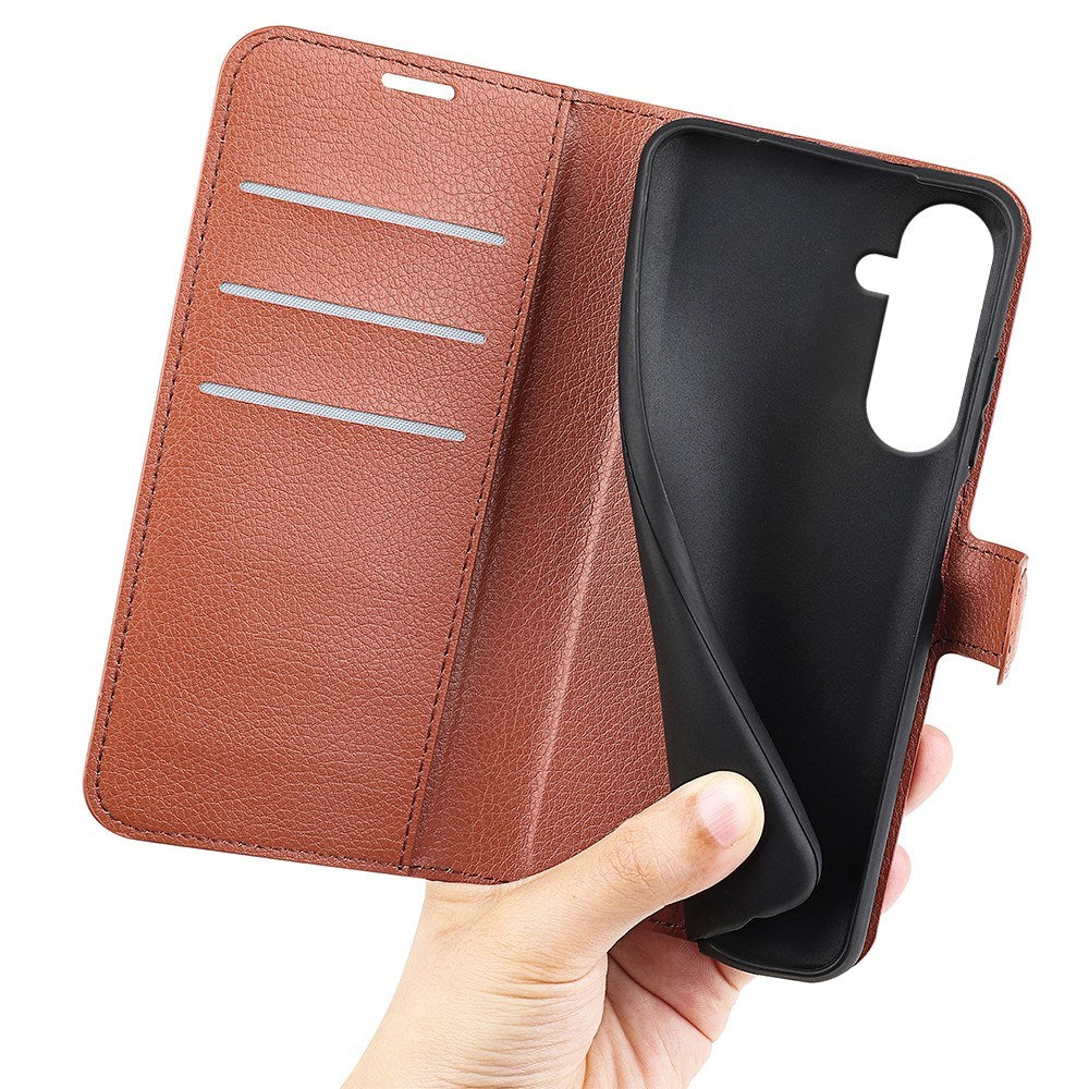 EIDERWOOD Samsung Galaxy A17 (5G) Litchi Kunstlæder Flip Cover m. Pung - Brun