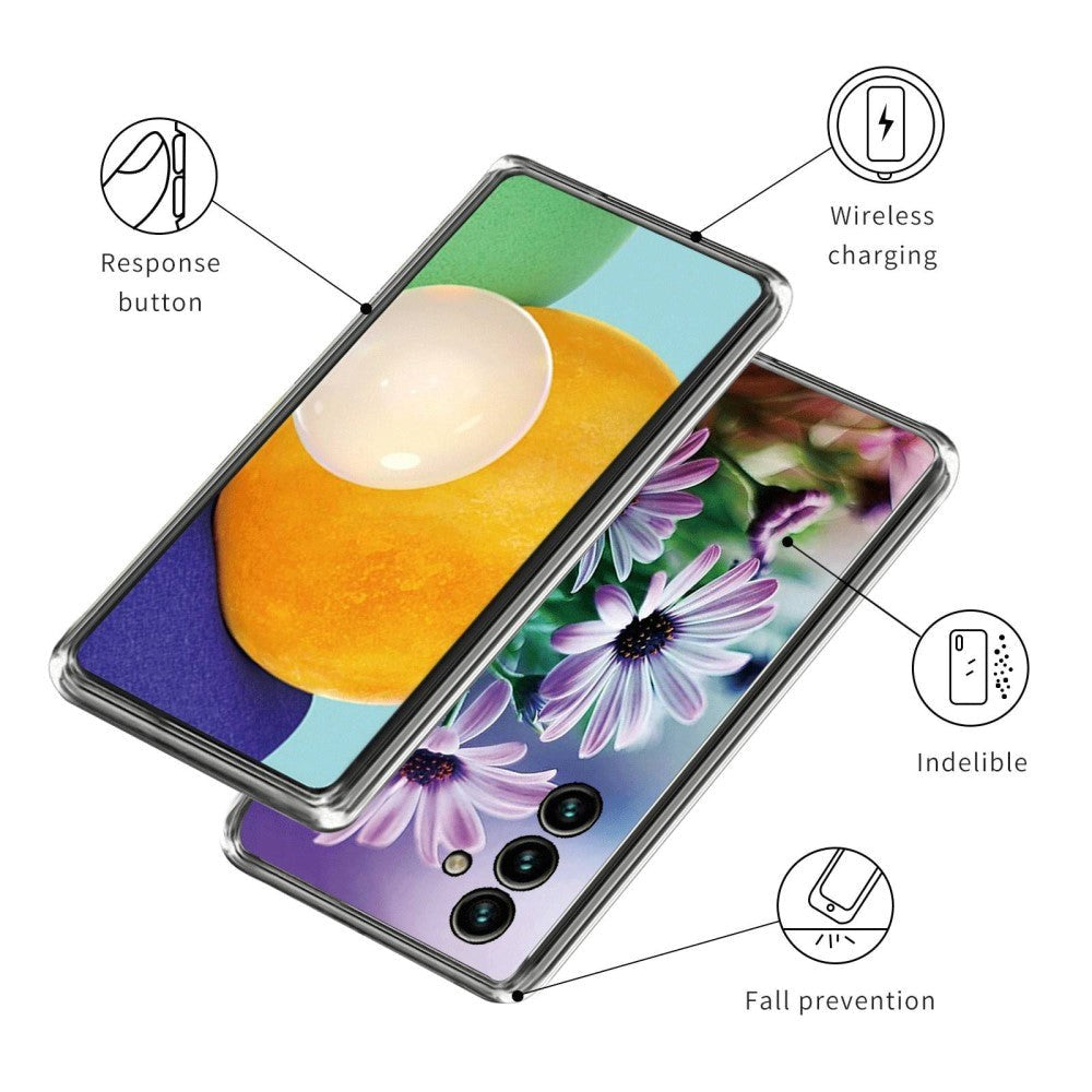 Samsung Galaxy A14 (5G) Fleksibelt Mobil Cover m. Print - Lilla Blomst