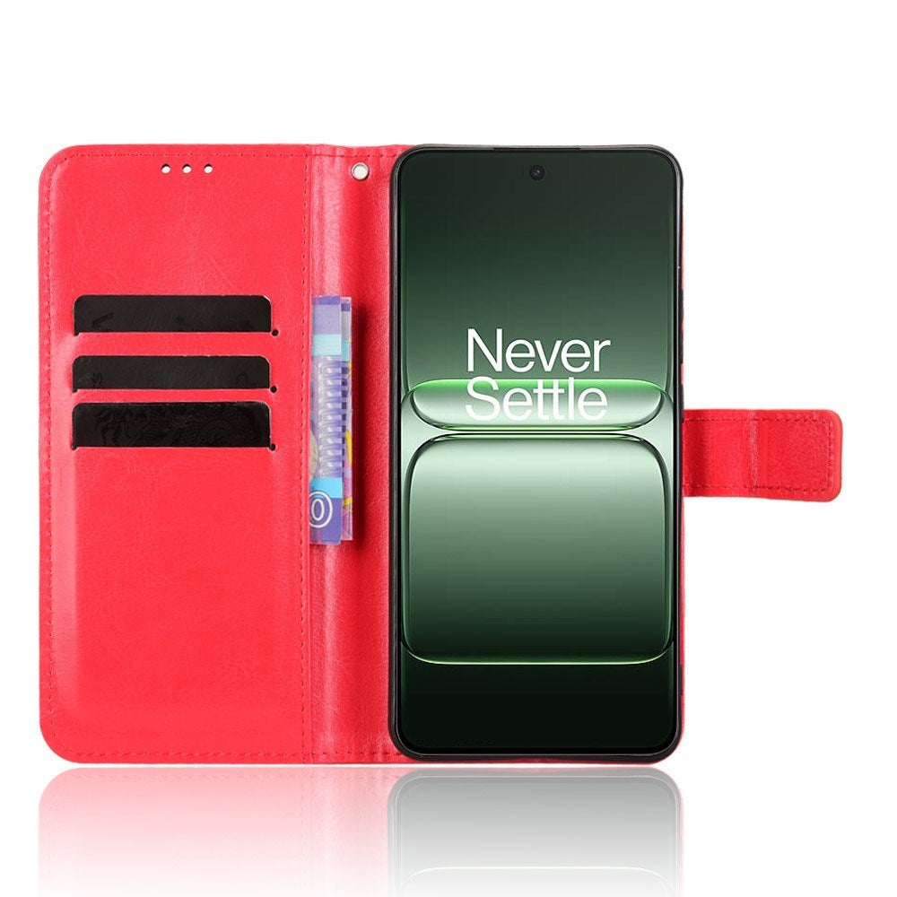 OnePlus Nord CE5 - EIDERWOOD Kunstlæder Flip Cover m. Strop - Rød