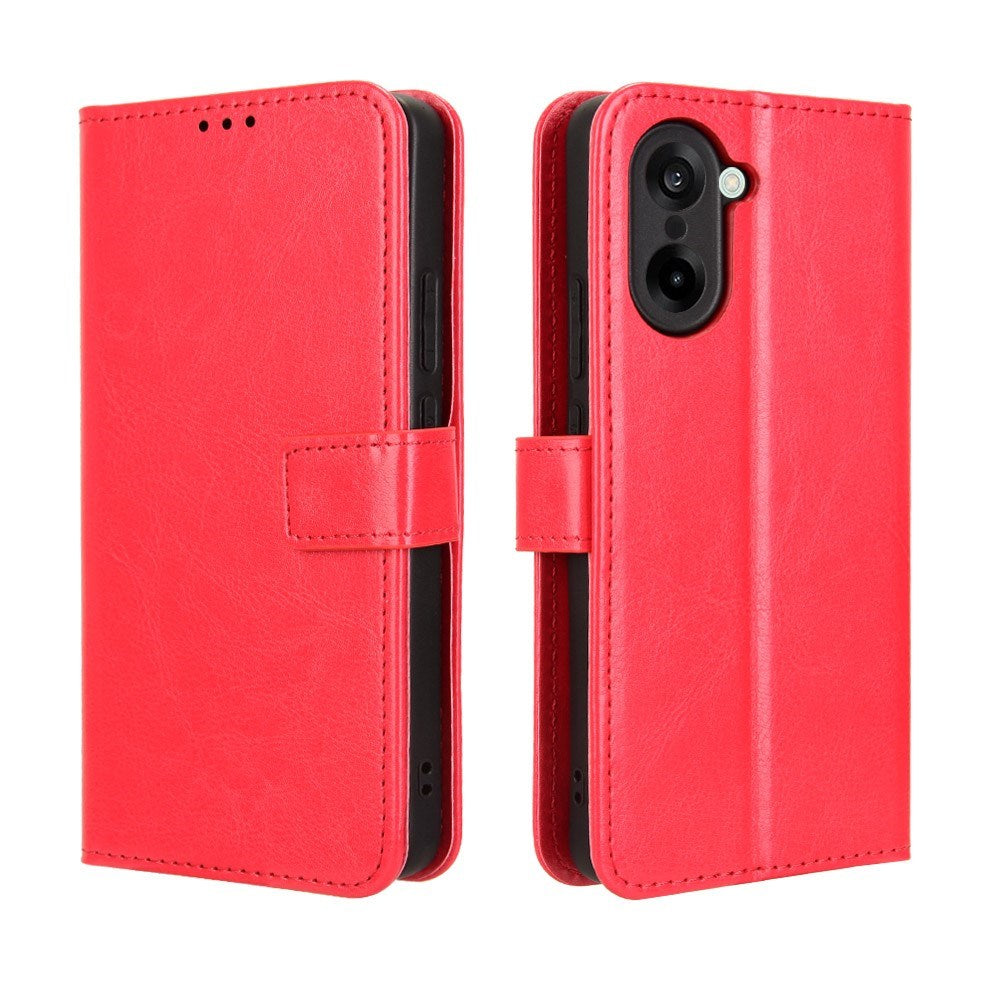 OnePlus Nord CE5 - EIDERWOOD Kunstlæder Flip Cover m. Strop - Rød