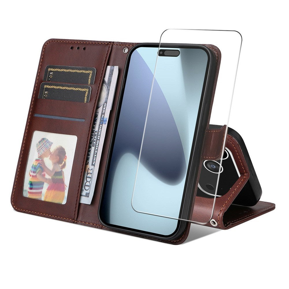 EIDERWOOD iPhone 17 Pro Max Kunstlæder Flip Cover - inkl. Skærmbeskyttelse - Brun