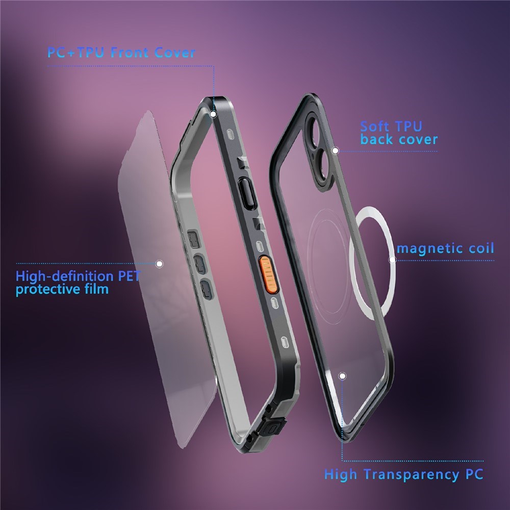 iPhone 17 - EIDERWOOD Vandtæt Håndværker Cover m. Skærmbeskyttelse & Strop - MagSafe Kompatibel - Sort