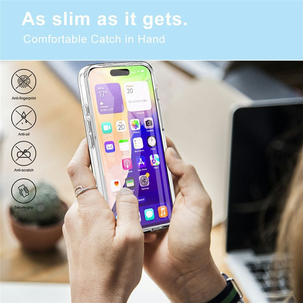 EIDERWOOD iPhone Air Hybrid Mobil Cover m. Indbygget Skærmbeskyttelse - Gennemsigtig