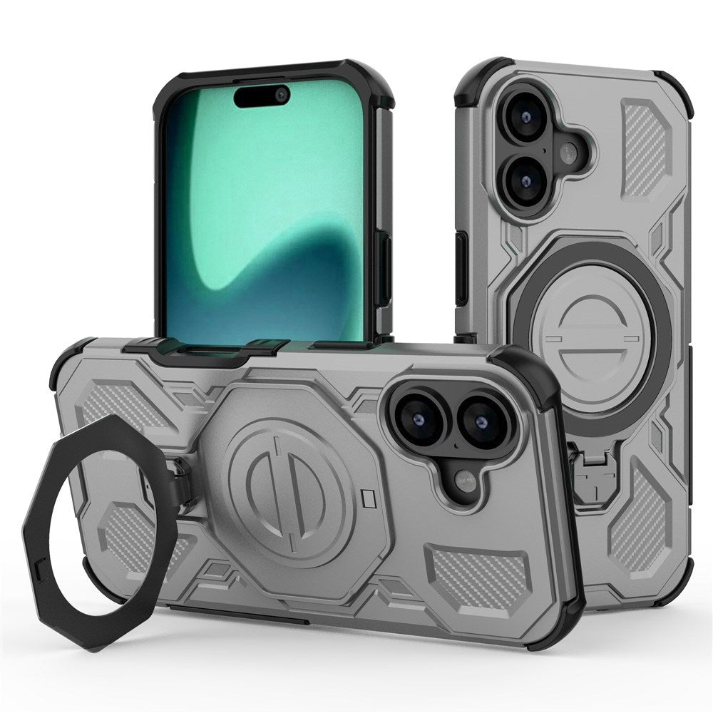 EIDERWOOD iPhone 17 Håndværker Mobil Cover - Magnetisk Kickstand - MagSafe Kompatibel - Grå