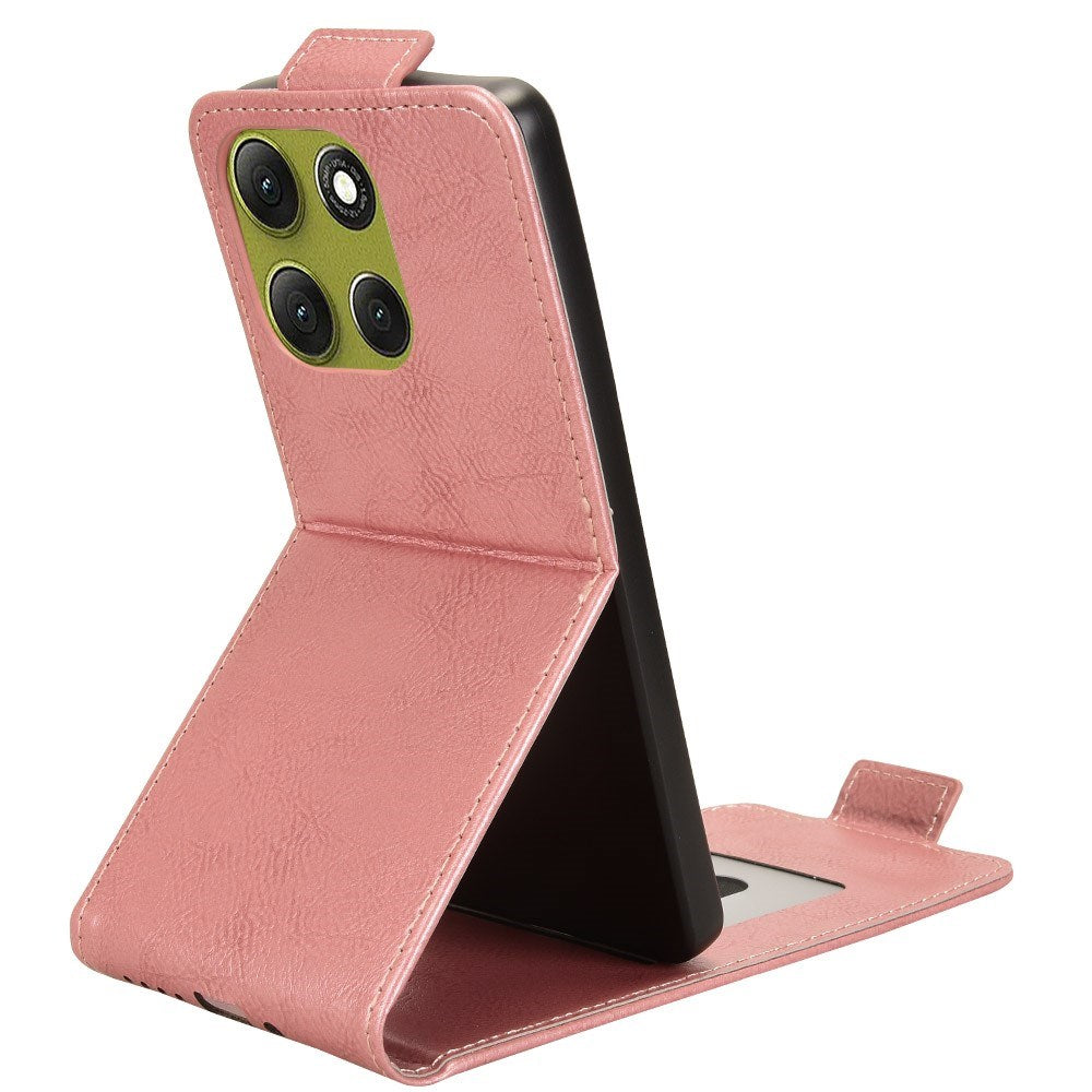 Motorola Moto G86 Power - EIDERWOOD Vertikal Kunstlæder Flip Cover - Kortholder & Ståfunktion - Rose Gold