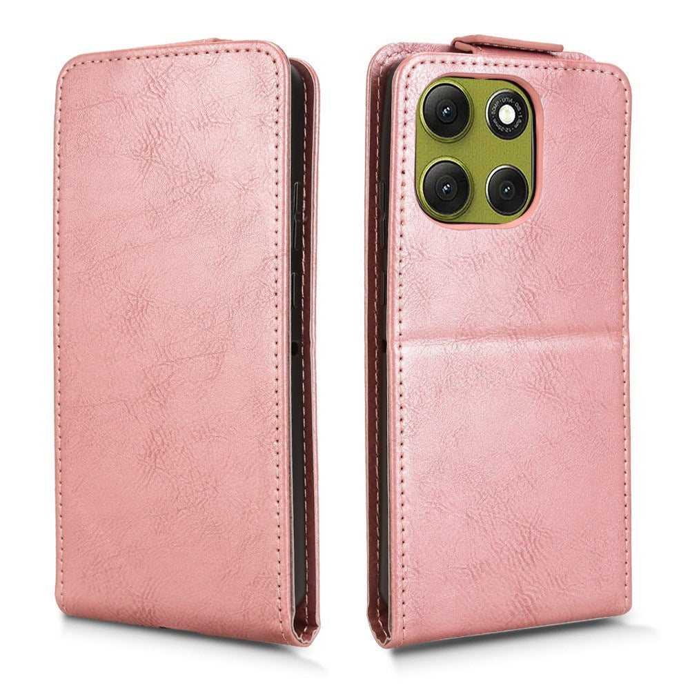 Motorola Moto G86 Power - EIDERWOOD Vertikal Kunstlæder Flip Cover - Kortholder & Ståfunktion - Rose Gold