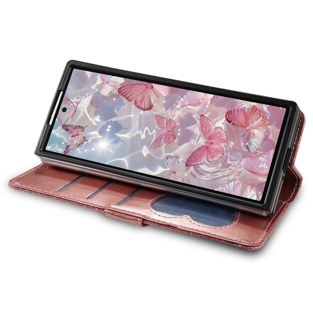 Samsung Galaxy Z Fold7 - EIDERWOOD Glitter Flip Cover m. Pung - Rose Gold