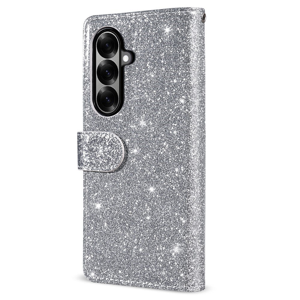 Samsung Galaxy Z Fold7 - EIDERWOOD Glitter Flip Cover m. Pung - Sølv