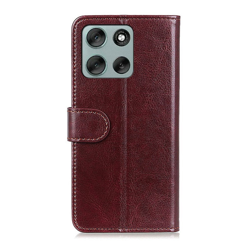 Motorola Moto G56 - EIDERWOOD Kunstlæder Flip Cover m. Kortholder & Ståfunktion - Brun
