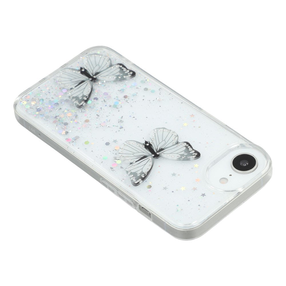 EIDERWOOD iPhone 17e / 16e Fleksibelt Plastik Mobil Cover m. Sommerfugle - Gennemsigtig