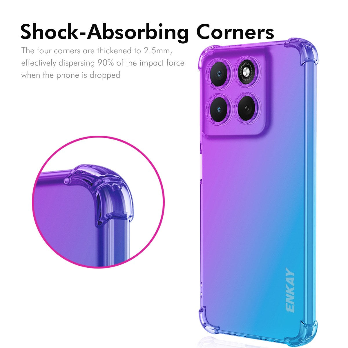 Motorola Moto G86 Power - ENKAY Stødabsorberende Fleksibelt Plastik Cover - Lyserød / Guld