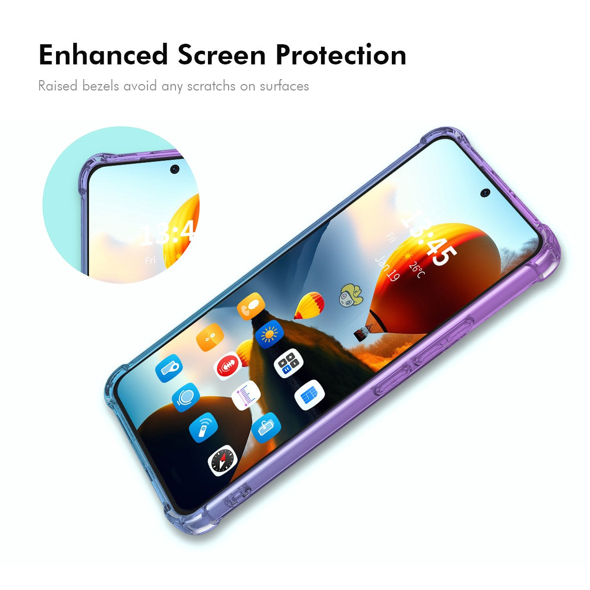 Motorola Moto G86 Power - ENKAY Stødabsorberende Fleksibelt Plastik Cover - Blå / Lyserød
